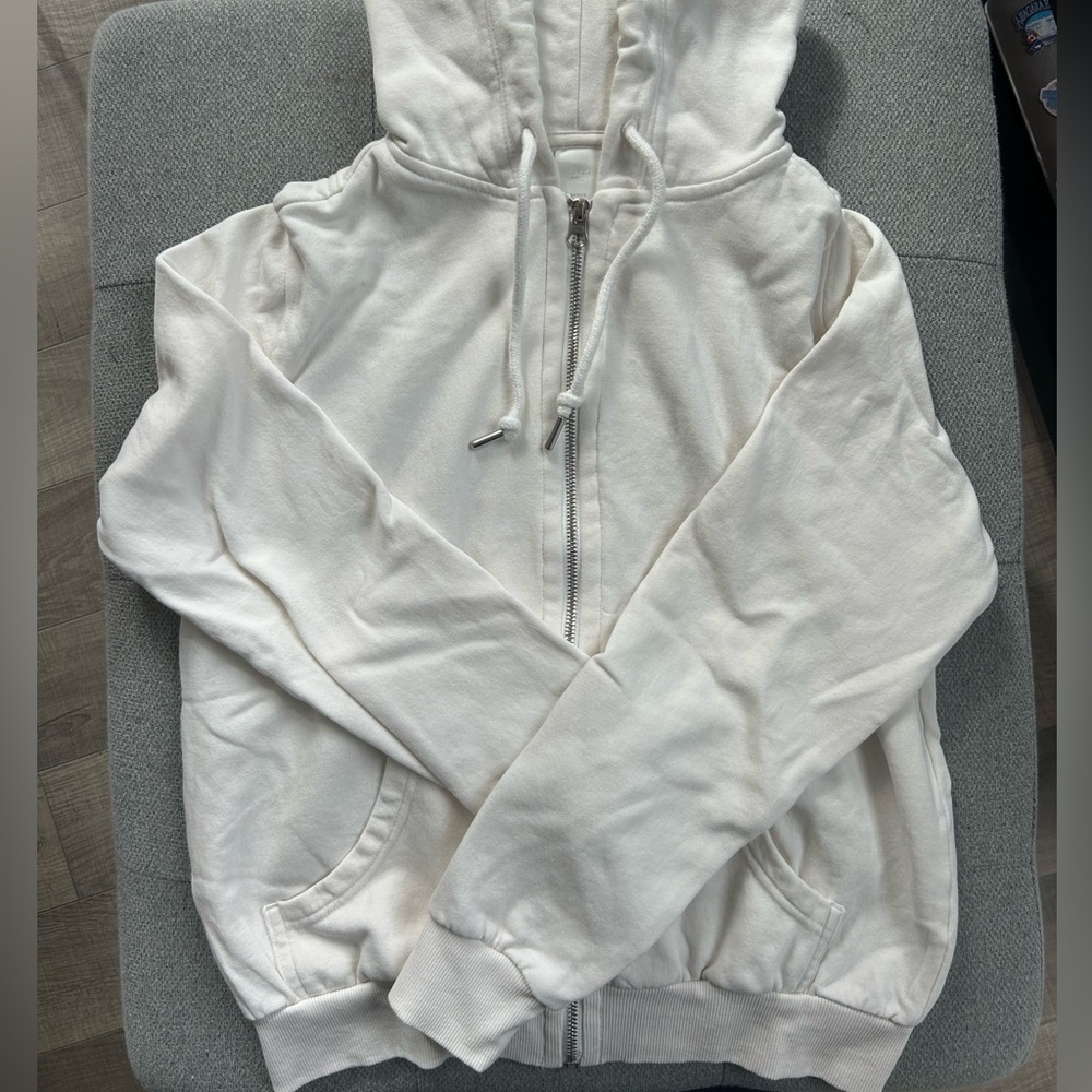 H&M White Zip Up US S
